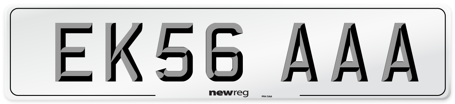 EK56 AAA Number Plate from New Reg